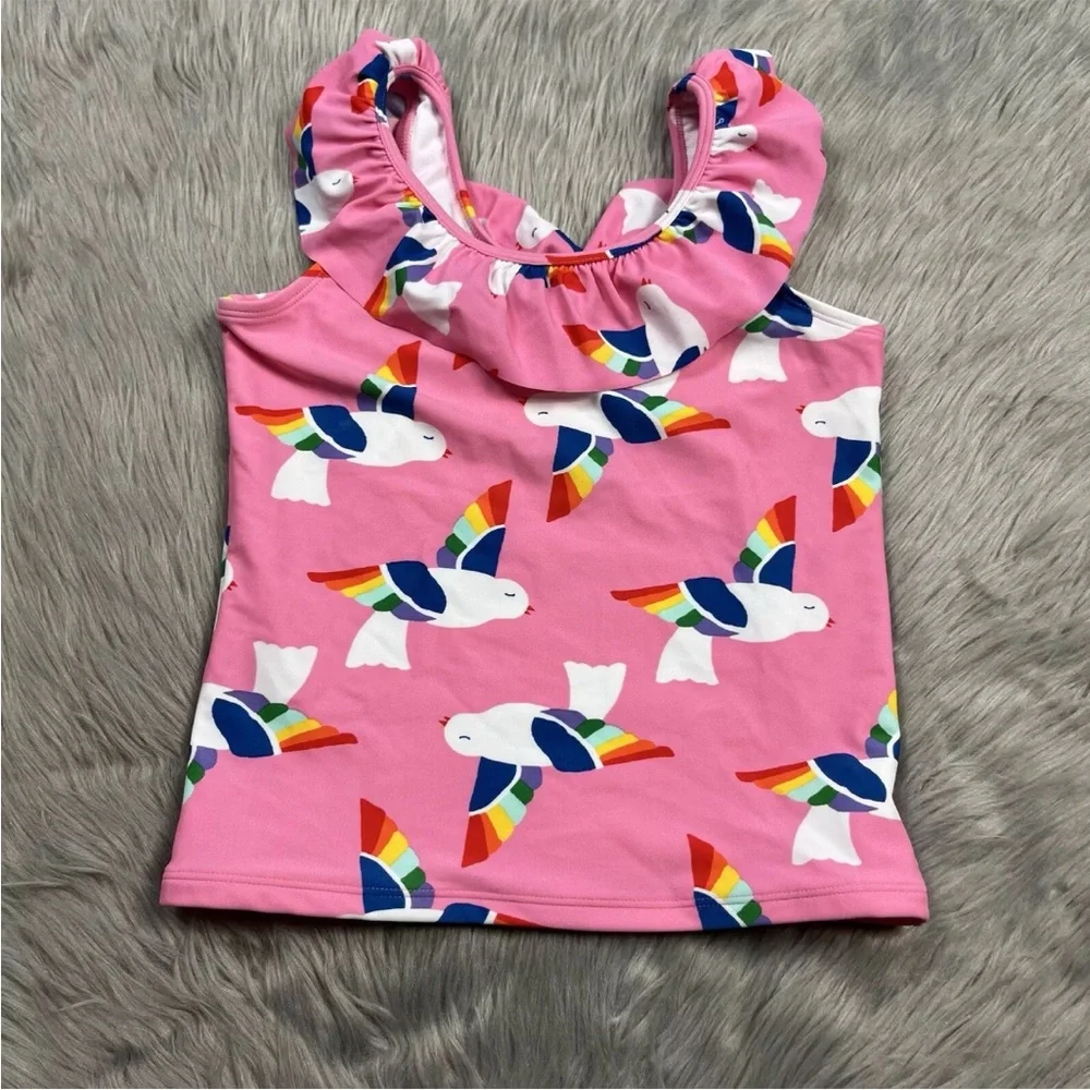 Hanna Andersson Pink Rainbow Bird Swim Tank Top Size 10